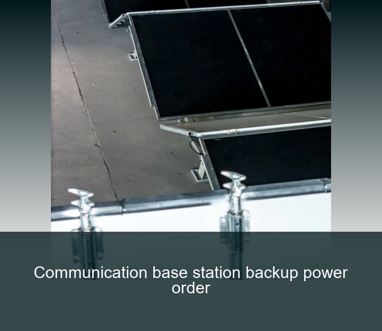 Communication base station backup power order