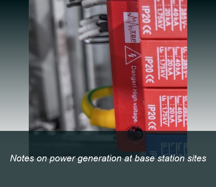 Notes on power generation at base station sites