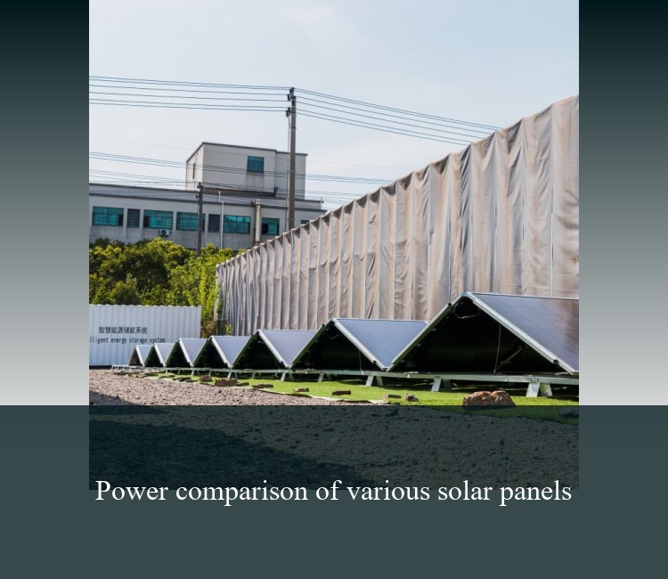 Power comparison of various solar panels