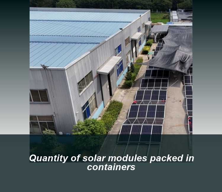 Quantity of solar modules packed in containers